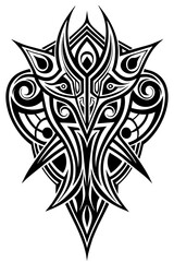 Fototapeta premium Minimalist tribal vector. Black and white color.