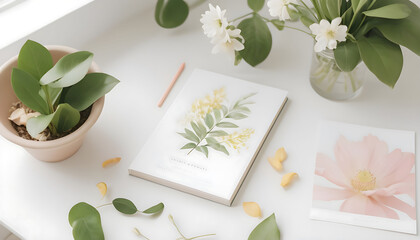 featuring styled business photography created for female founders and creative entrepreneurs with minimalist style conscious entrepreneur in mind. This bright, fresh nature inspired collection feature - obrazy, fototapety, plakaty