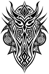 Naklejka premium Minimalist tribal vector. Black and white color.
