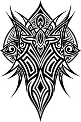 Minimalist tribal vector. Black and white color.