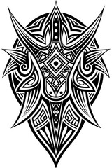 Fototapeta premium Minimalist tribal vector. Black and white color.