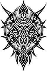 Fototapeta premium Minimalist tribal vector. Black and white color.