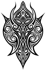 Obraz premium Minimalist tribal vector. Black and white color.