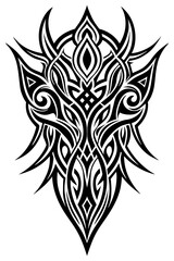 Fototapeta premium Minimalist tribal vector. Black and white color.