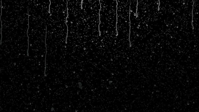 Black screen animated video with a rain theme can be used as a template or background