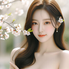 Obraz na płótnie Canvas Beauty image of Asian woman(South Korea) 