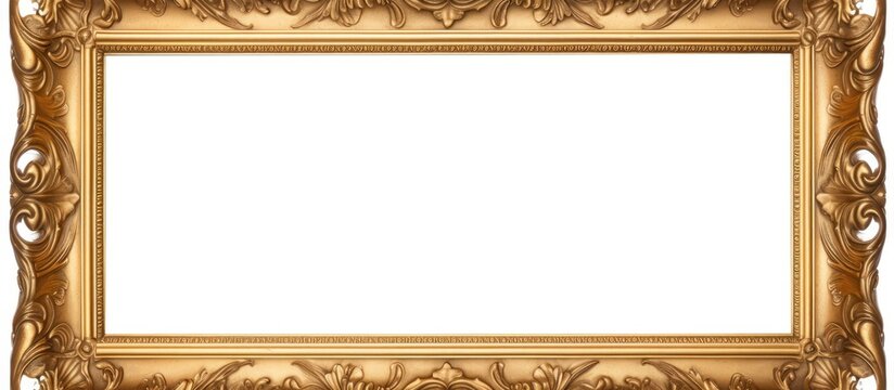 A rectangular gold picture frame with a white background, perfect for displaying landscapes like grasslands or prairies. The beige wood frame adds a touch of elegance to any event