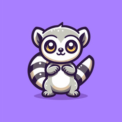 Lemur Mascot Logo Illustration Chibi is awesome logo, mascot or illustration for your product, company or bussiness
