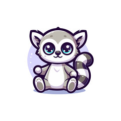 Lemur Mascot Logo Illustration Chibi is awesome logo, mascot or illustration for your product, company or bussiness