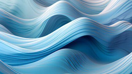 Obraz premium Digital blue white gradient layered wave abstract graphic poster web page PPT background with generative
