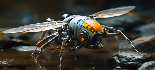 Fototapeta premium fly-shaped nano robot, ai generative