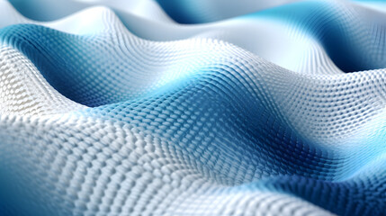 Digital blue and white fabric fiber abstract weaving graphic poster web page PPT background with generative