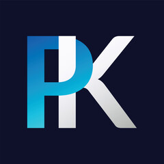 PK letter colorful logo in the circle. Vector Logo Illustration. - obrazy, fototapety, plakaty