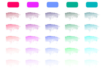 Watercolor brush strokes set. Colorful paint smears collection. Artistic backgrounds array. Vector illustration. EPS 10.