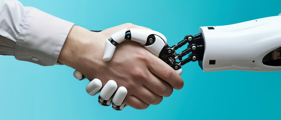 Handshake Between Human and Robot: Symbolizing the Intersection of Humanity and Technology
