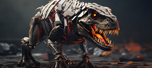 t-rex-shaped nano robot, ai generative