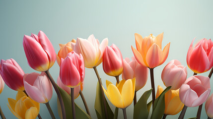Tulips, beautiful composition spring flowers