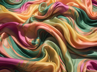 Abstract Silk Fabric Backgrounds Infused with Calming Rhythms for Relaxation.