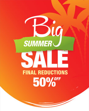 summer sale template banner, vector illustration