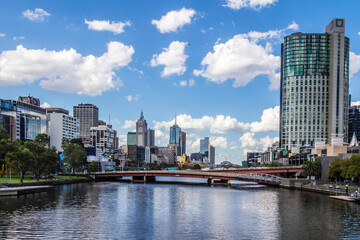 View down the Yarra River, Melbourne, Victoria, Australia