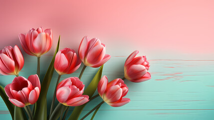 Tulips, beautiful composition spring flowers