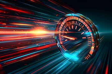 Digital Speedometer for Precise Velocity Measurement and Speed Monitoring. Concept Speed Measurement, Digital Display, Vehicle Monitoring, Precise Velocity, Data Accuracy