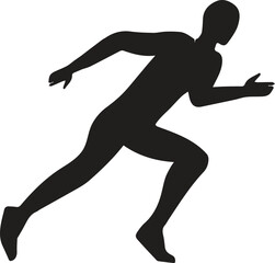 Run. Running men and women, vector set of isolated silhouettes