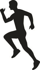 Fototapeta na wymiar Run. Running men and women, vector set of isolated silhouettes
