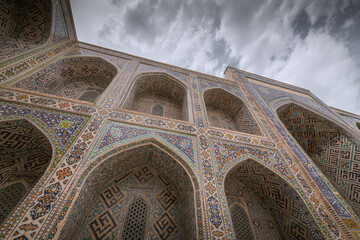Details of the vaulted portal or iwan, an example of Islamic architecture