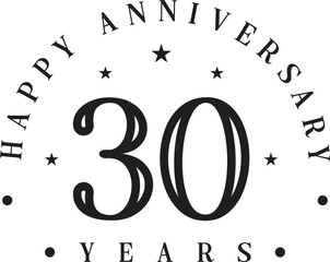 30 Years Anniversary,anniversary emblems 30 in anniversary concept template design