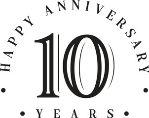 10 years experience logo or 10 years logo vector on white and black background. Logos 10 years experience. Suitable for marketing logos related to 10 years of experience in the business or industry.