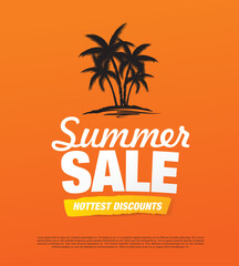 summer sale template banner, vector illustration
