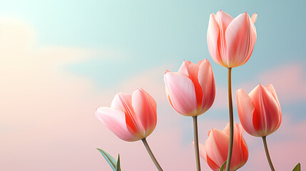 Obraz na płótnie Canvas Bouquet of tulips on beautiful background