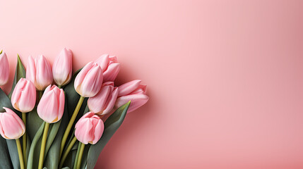 Bouquet of tulips on beautiful background