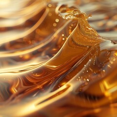 Golden Liquid Splash Art