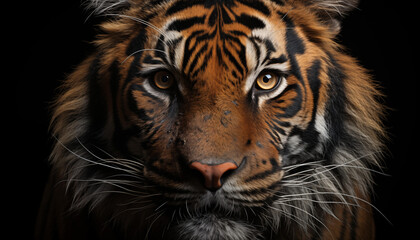 Tiger wallpaper image background created with a generative ai technology - obrazy, fototapety, plakaty