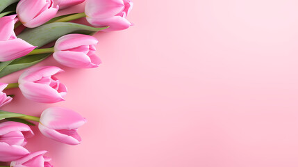 Tulips with copy space, spring flowers