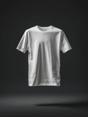 Blank White T-Shirt on Dark Background