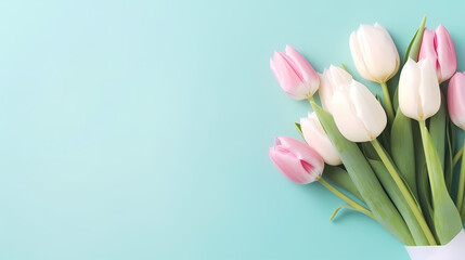 Tulips with copy space, spring flowers