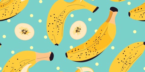Colorful Banana Pattern Background