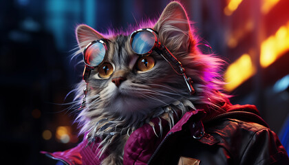 Beautiful cat wallpaper image background created with a genrative ai technology  - 768370927