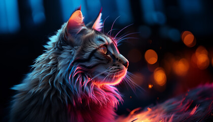 Beautiful cat wallpaper image background created with a genrative ai technology  - 768370956