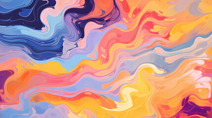 Flowing colorful glowing psychedelic abstract background art