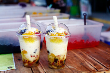 Freshly made Filipino snack and dessert food called Halo Halo