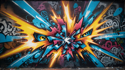 vibrant graffiti explosion artwork - obrazy, fototapety, plakaty