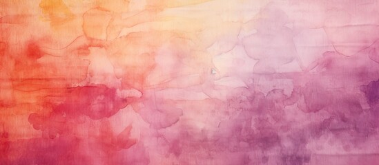 A vibrant watercolor painting with a rainbow of colors including purple, pink, violet, magenta, peach, electric blue, and hints of plant patterns