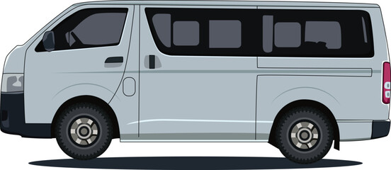 Microbus vector template design , side view , White background © GD1