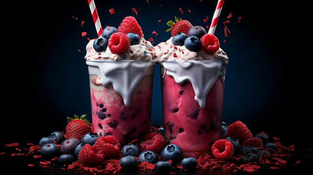 raspberry and blueberry cheesecake  high definition(hd) photographic creative image