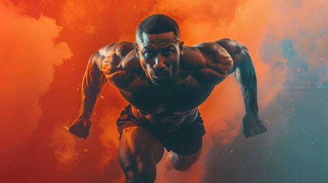 Blank mockup of a energetic and dynamic promotional poster for a fitness event