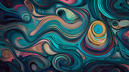 Fototapeta na wymiar Psychedelic multicolored abstract background with swirls